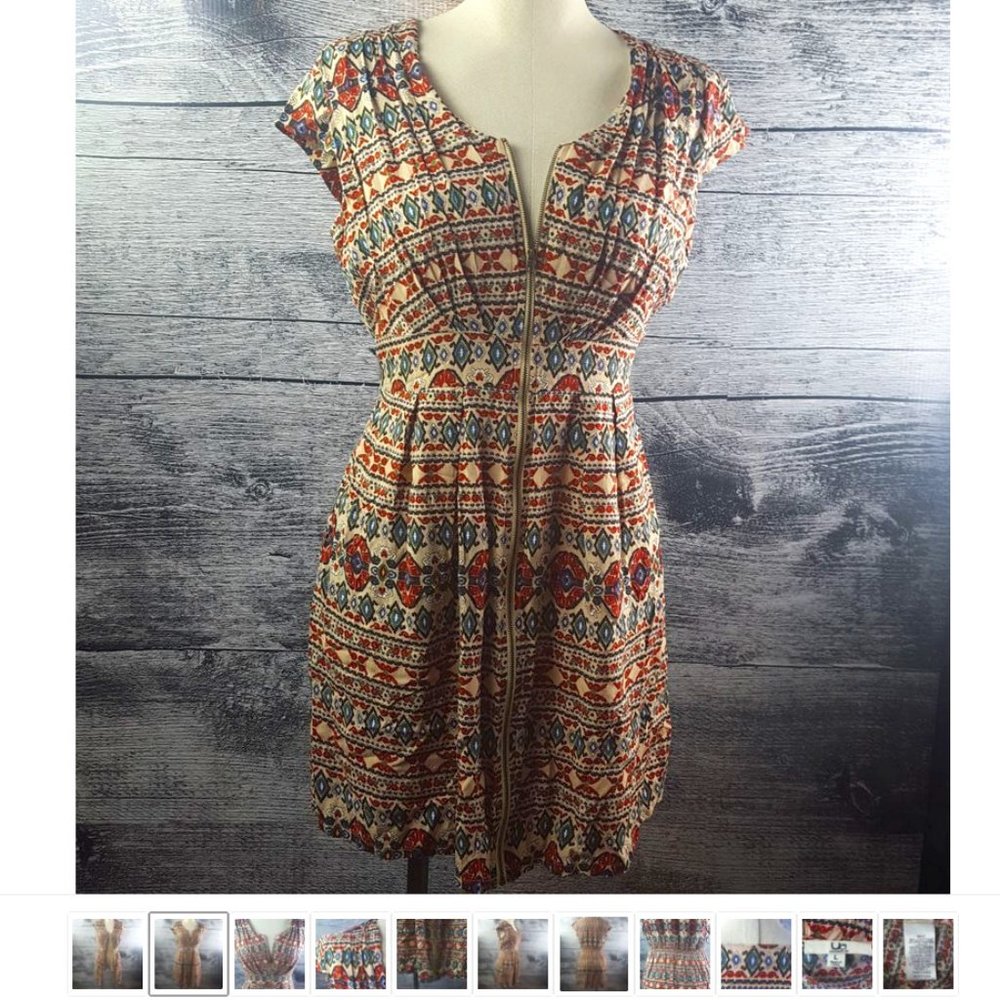 Ya Los Angeles Dress Full Zippered Down Front Ruched Back Cap Sleeve Batik